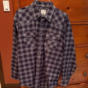 Panhandle Slim Men's Black and Grey Plaid Western Shirt
